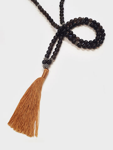 Yoga Studio Smoky Quartz Mala Beads